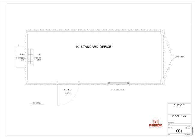 Floorplan of the 20’ Ground Level Office.
