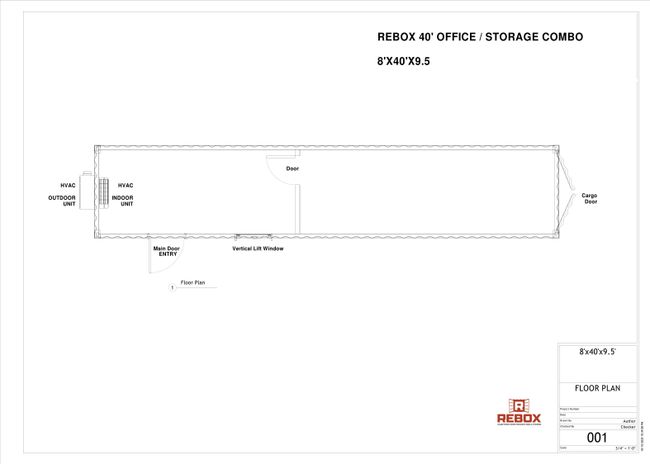 Floorplan of the 40’ Ground Level Office / Double Office.
