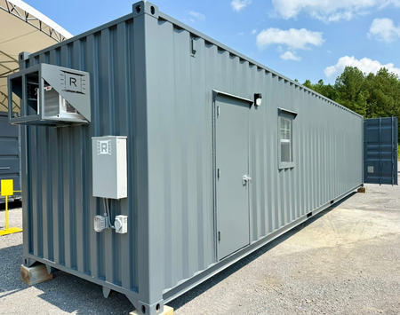 A 40-foot office, storage combo unit built by Rebox Solutions.
